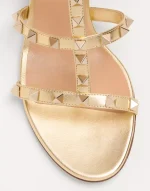 Valentino Rockstud Slide Sandal In Laminated Nappa 60Mm - Image 3